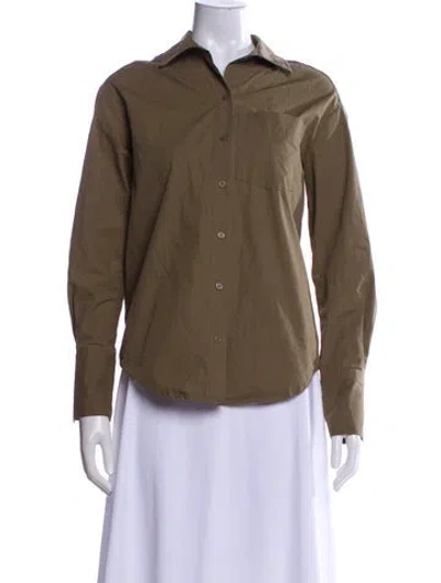 Pre-owned Elyse Walker Long Sleeve Button-up Top In Neutral