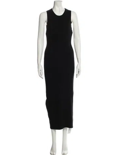 Pre-owned Elyse Walker Scoop Neck Long Dress In Black