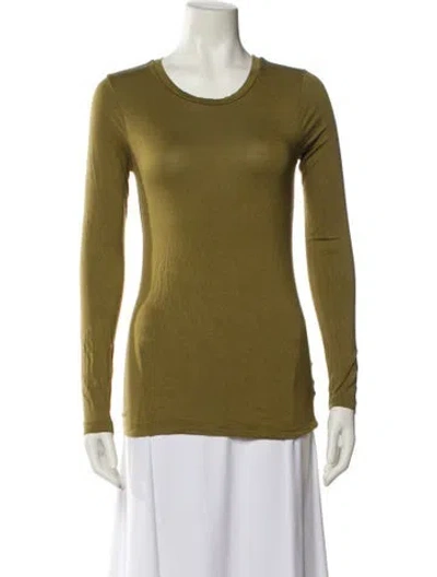 Pre-owned Elyse Walker Scoop Neck Long Sleeve T-shirt In Green