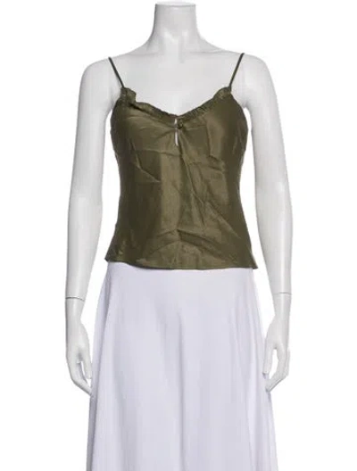 Pre-owned Elyse Walker Scoop Neck Sleeveless Top In Green