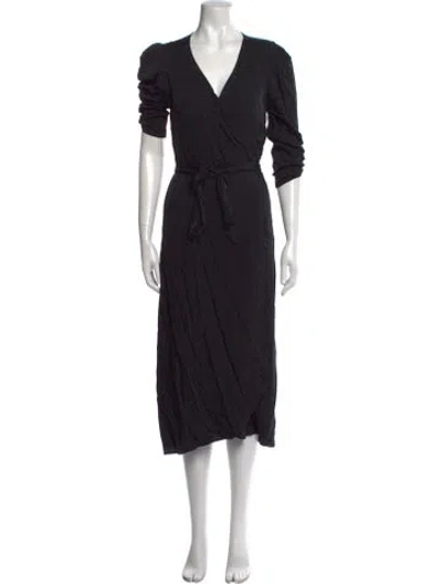 Pre-owned Elyse Walker Silk Midi Length Dress In Black
