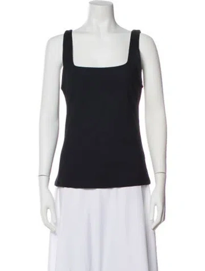 Pre-owned Elyse Walker Square Neckline Sleeveless Top In Black