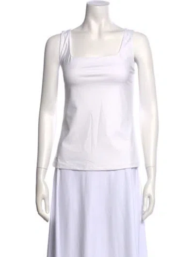 Pre-owned Elyse Walker Square Neckline Sleeveless Top W/ Tags In White