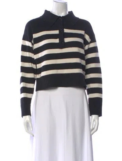 Pre-owned Elyse Walker Striped Long Sleeve Top In Black