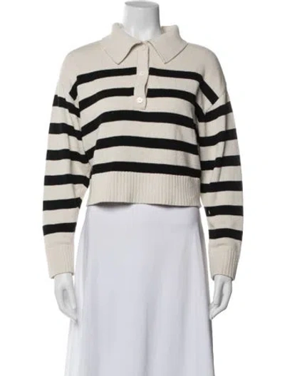Pre-owned Elyse Walker Striped Sweater In White
