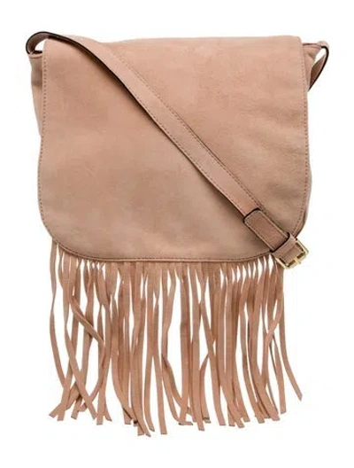 Pre-owned Elyse Walker Suede Crossbody Bag In Neutral