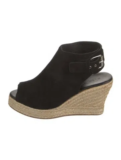 Pre-owned Elyse Walker Suede Espadrilles In Black