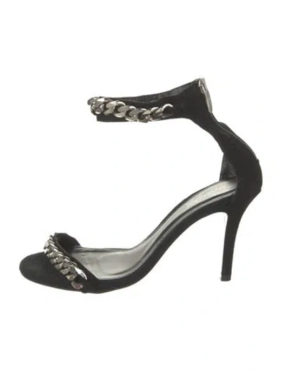 Pre-owned Elyse Walker Suede Sandals In Black