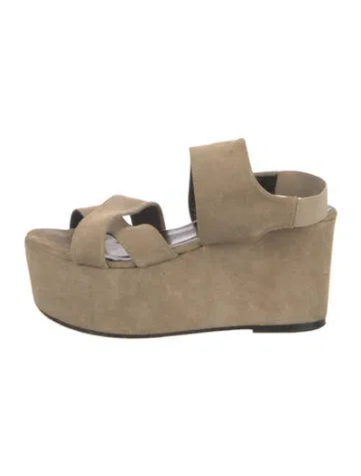Pre-owned Elyse Walker Suede Slingback Sandals In Neutral