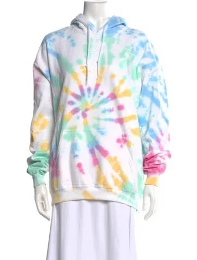 Pre-owned Elyse Walker Tie-dye Print Crew Neck Hoodie In White