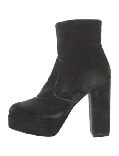 Pre-owned Elyse Walker Velvet Boots In Gray