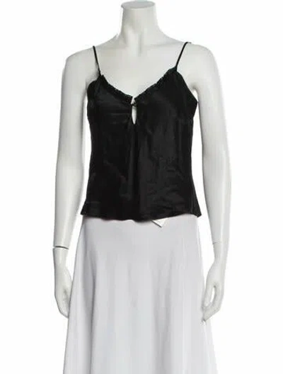 Pre-owned Elyse Walker V-neck Sleeveless Top In Black