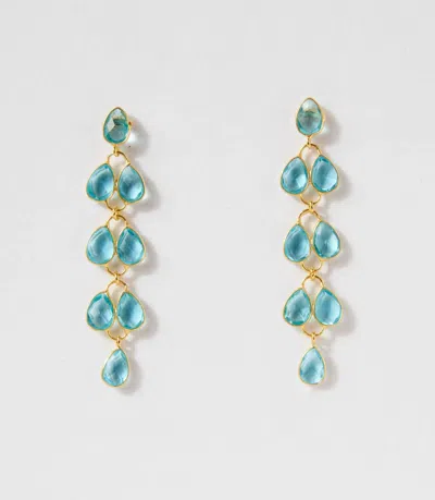 Elyssa Bass Designs Women's Feather Drop Gemstone Earrings In Blue