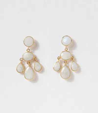 Elyssa Bass Designs Women's Gemstone Chandelier Earrings In Moonstone In White