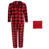 Em & Alfie Women's Buffalo Check Long Sleeve 3 Piece Pajama Set In Red