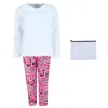 Shop Em & Alfie Women's Love My Bed Pajama Set With Makeup Bag In Pink