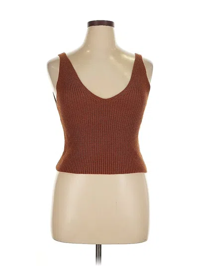Pre-owned Em & Elle Sweater Vest In Brown