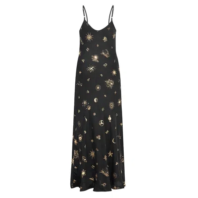 Em & Shi Women's Black Cosmic Slip Dress