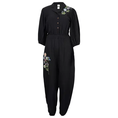 Em & Shi Women's Black Lily Of The Valley Jumpsuit