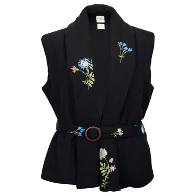 Em & Shi Women's Black Lily Of The Valley Puff Jacket