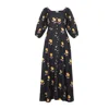 Em & Shi Women's Black Sunflower Buttoned Dress In Black
