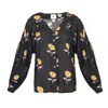 Em & Shi Women's Black Sunflower Collared Top In Black