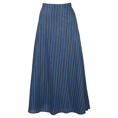 Em & Shi Women's Blue Athena Lurex Skirt