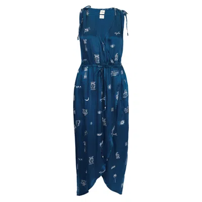 Em & Shi Women's Blue Athena Wrap Dress