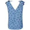 Em & Shi Women's Blue Daisy Bow Top In Blue