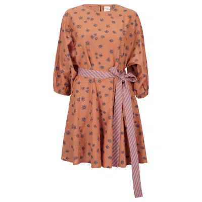 Em & Shi Women's Brown Cinnamon Daisy Mini Dress