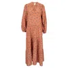 Em & Shi Cinnamon Daisy Tiered Dress In Brown