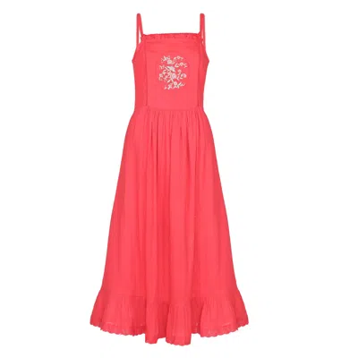 Em & Shi Women's Red Rose Strap Dress