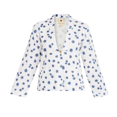 Em & Shi Women's White Daisy Day Blazer