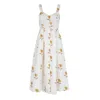 Em & Shi Women's White Sunflower Hand Block Strap Dress In White