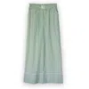 Michella Women's Green / White Kyle Cotton Pants - Green In Green/white