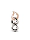 E.m. Curb-chain Post Earring In Silver