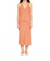 Em On Holiday Gingham Check Slip Skirt In Red/beige In Multi