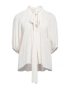 Éma Nou Woman Top Ivory Size Xl Acetate, Silk In White