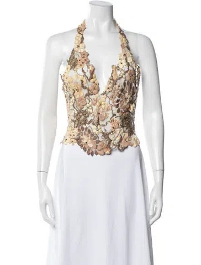 Pre-owned Ema Savahl Nylon Floral Print Top In Multi