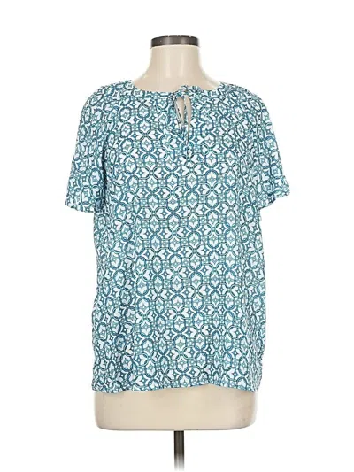 Pre-owned Emaline Short Sleeve Blouse In Blue