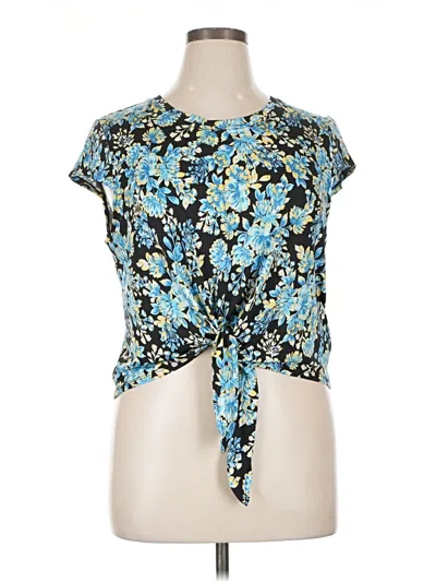 Pre-owned Emaline Short Sleeve Blouse In Blue