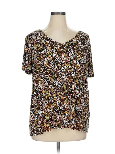 Pre-owned Emaline Woman Short Sleeve Blouse In Brown