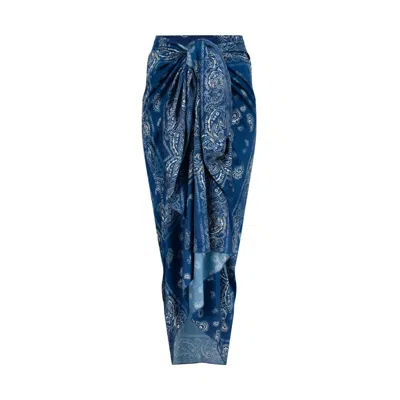 Emanmoon Women's Blue Bay Sarong Skirt
