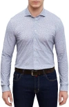 Emanuel Berg 4flex Modern Fit Floral Knit Button-up Shirt In Gray