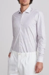 Emanuel Berg 4flex Stretch Modern Fit Check Knit Dress Shirt In Neutral
