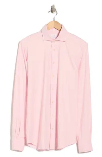 Emanuel Berg 4flex Stretch Modern Fit Knit Dress Shirt In Pink