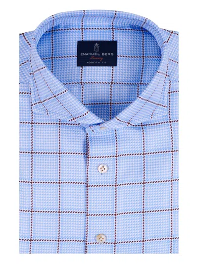 Emanuel Berg Checked-pattern Long-sleeve Shirt In Blue