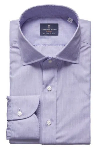 Emanuel Berg Cotton Dress Shirt In Blue