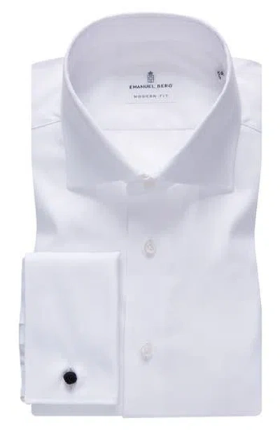 Emanuel Berg Cotton Dress Shirt In White