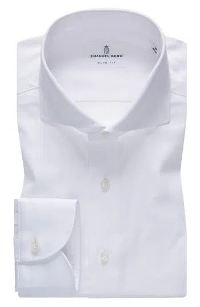 Emanuel Berg Cotton Dress Shirt In White